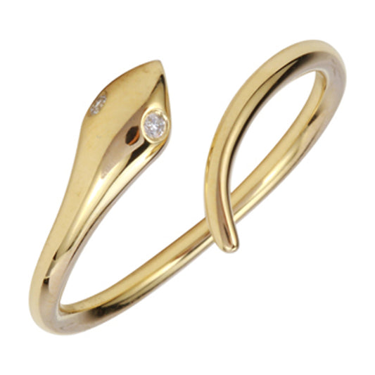 14K Yellow Gold Snake Ring