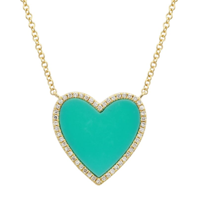 14K Rose Gold Diamond Heart Necklace