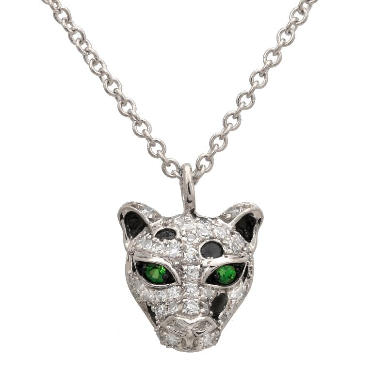 14K Rose Gold Diamond Panther Necklace