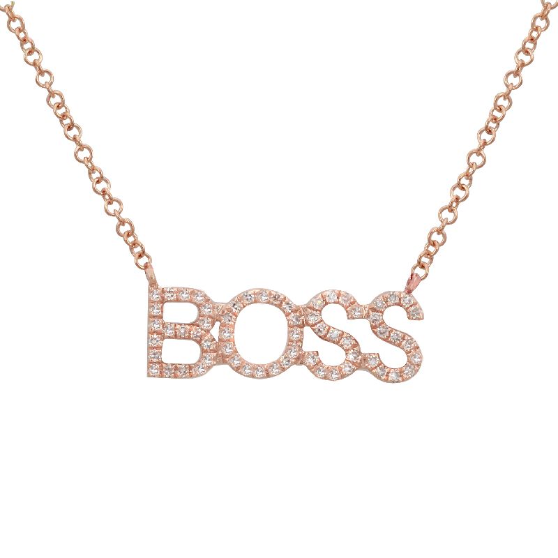 14K Yellow Gold BOSS Diamond Necklace