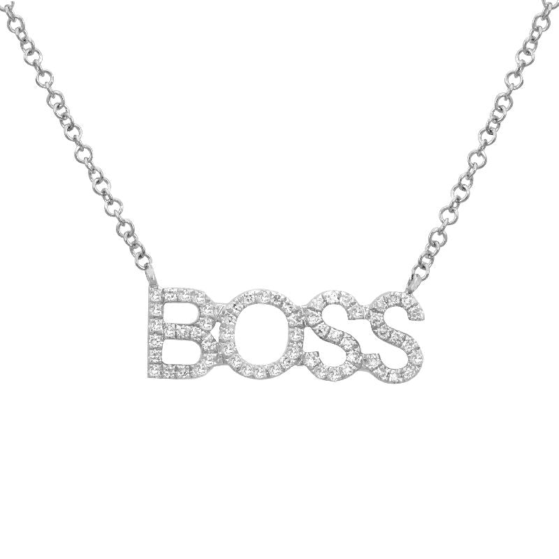 14K Yellow Gold BOSS Diamond Necklace