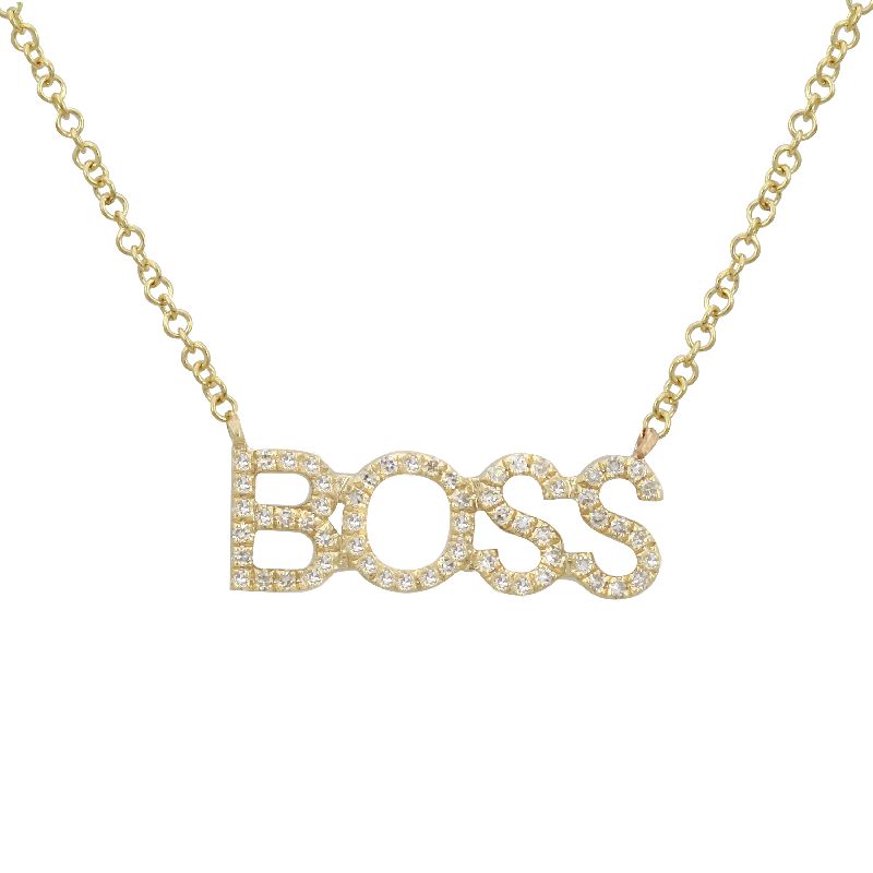 14K Yellow Gold BOSS Diamond Necklace