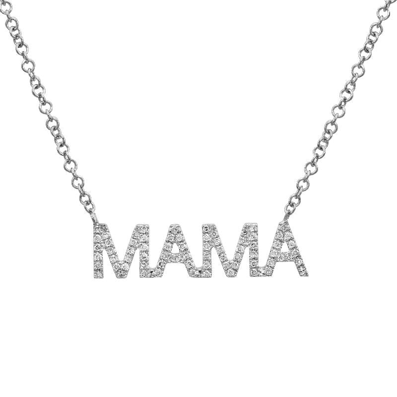 14K Yellow Gold MAMA Diamond Necklace