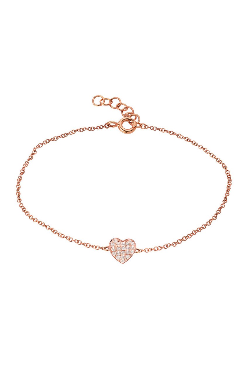 14K Yellow Gold Diamond Heart Bracelet