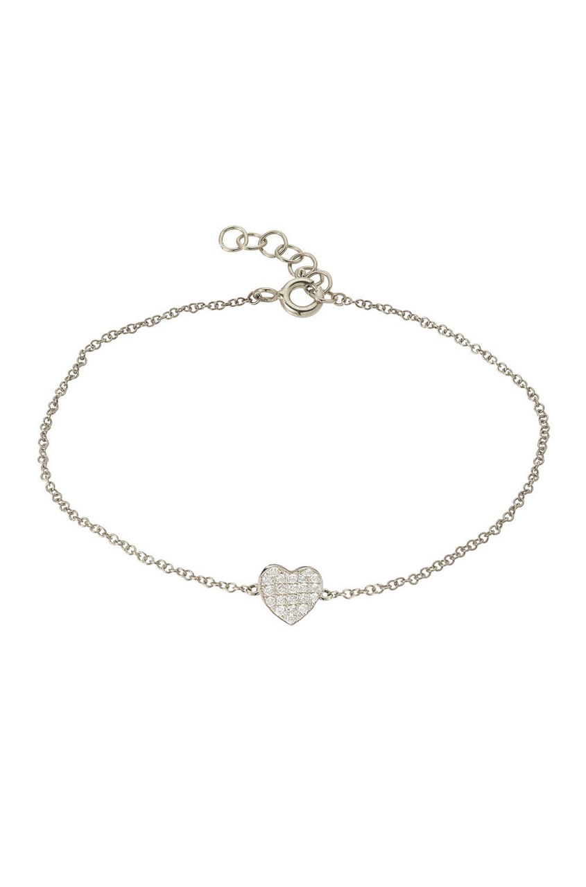 14K Yellow Gold Diamond Heart Bracelet