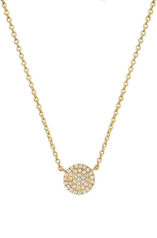 14K Diamond Disc Necklace