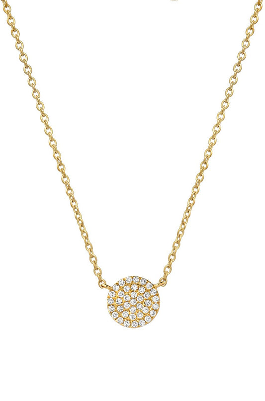 14K Diamond Disc Necklace