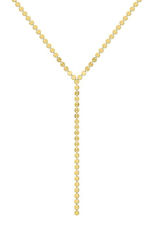 14K Yellow Gold Lariat Necklace