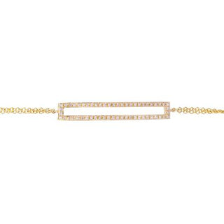 14K Yellow Gold Open Bar Pave Diamond Bracelet