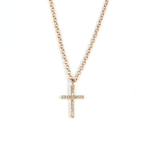 14K Yellow Gold Small Cross Necklace