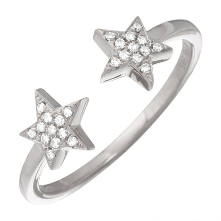 14k White Gold Double Star Ring – Simply Lily Jewelry