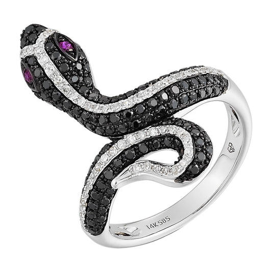 14K Black Snake Ring