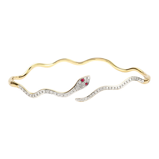 14K Curvy Snake Bangle