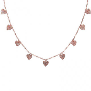 14K Yellow Gold Heavy 9 Heart Necklace