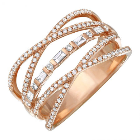 14k Yellow Gold Criss Cross Ring