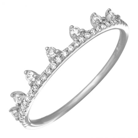 14K White Gold Triangle Crown Ring