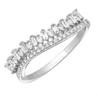 14K Gold Baguette and Round Diamond Ring