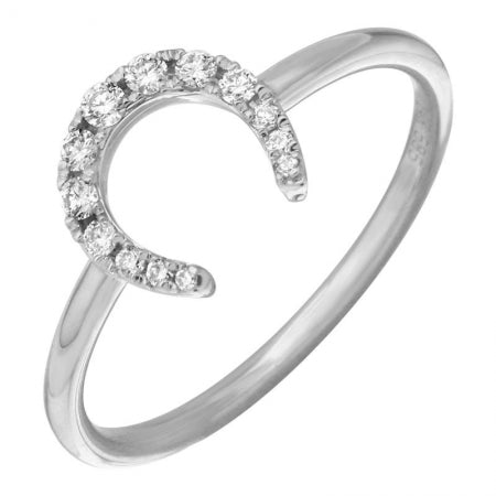 14K White Gold Horseshoe Ring