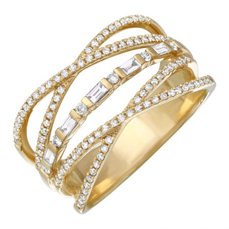 14k Yellow Gold Criss Cross Ring